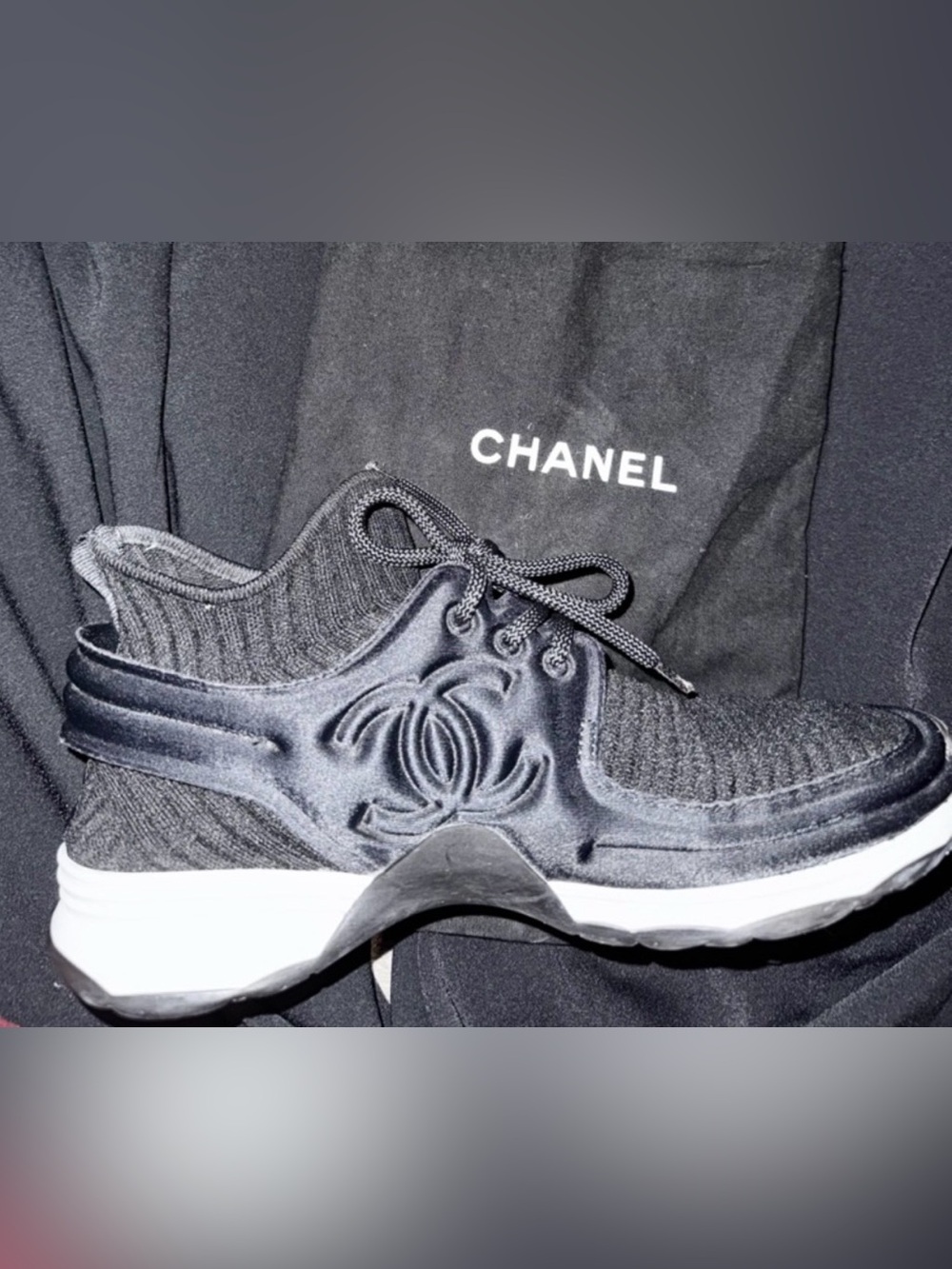 CHANEL Lace-Up Sneakers